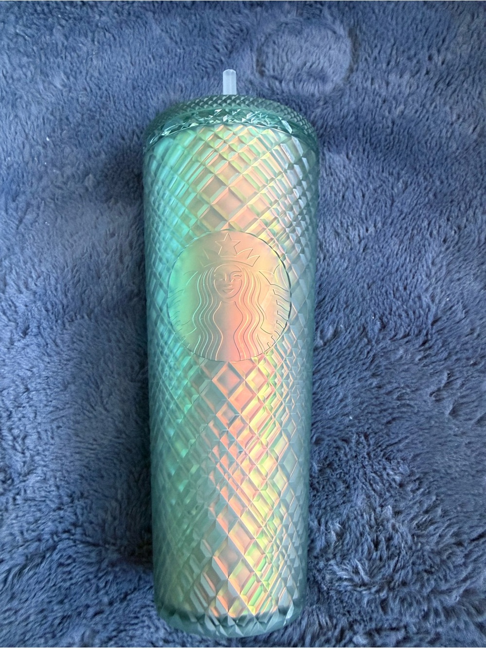 Starbucks Iridescent Green Quilted Tumbler with Straw